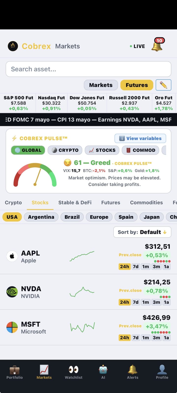 Cobrex Markets + Pulse